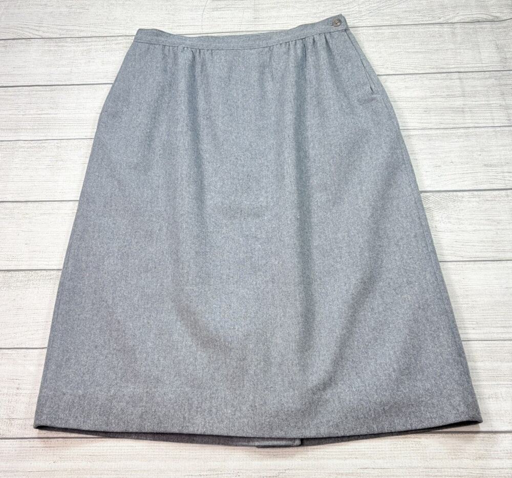 Pendleton Women’s Vintage 100% Virgin Wool Gray Pencil Skirt Size 12